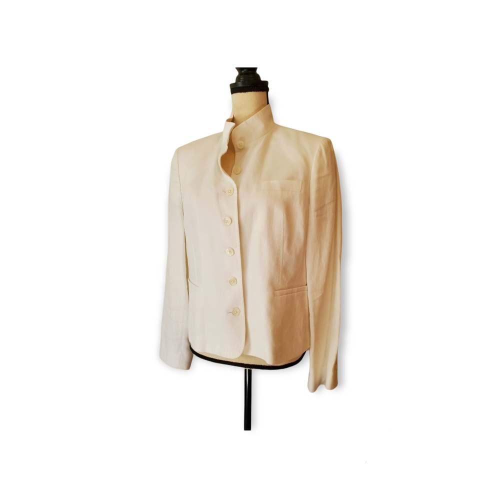 Brooks Brothers white linen jacket, Size 12P
